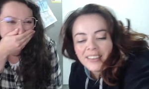 Lesbian made to spread girlfriends asshole and watch while she farts for tokens